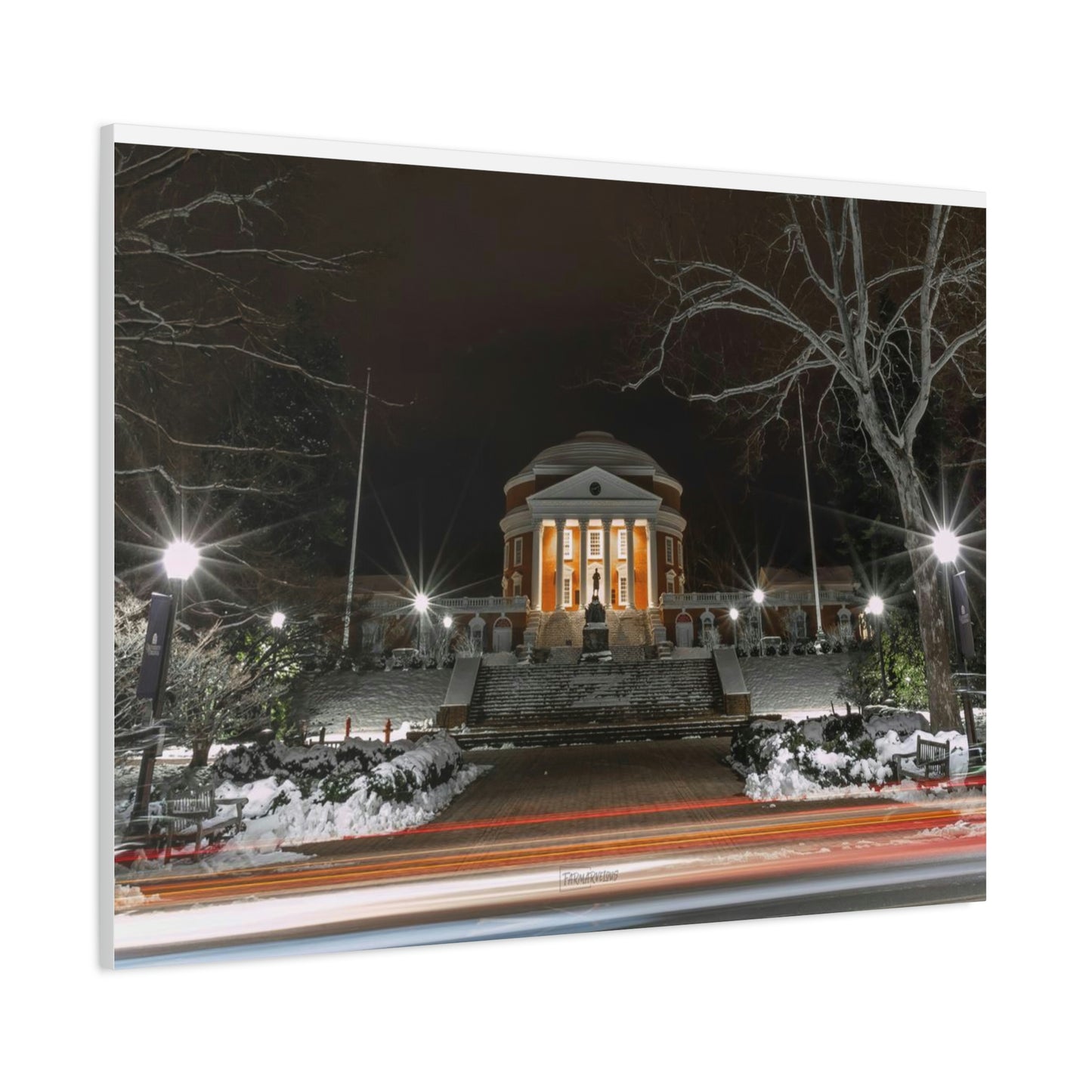 UVA Rotunda in the Snow - Matte Canvas
