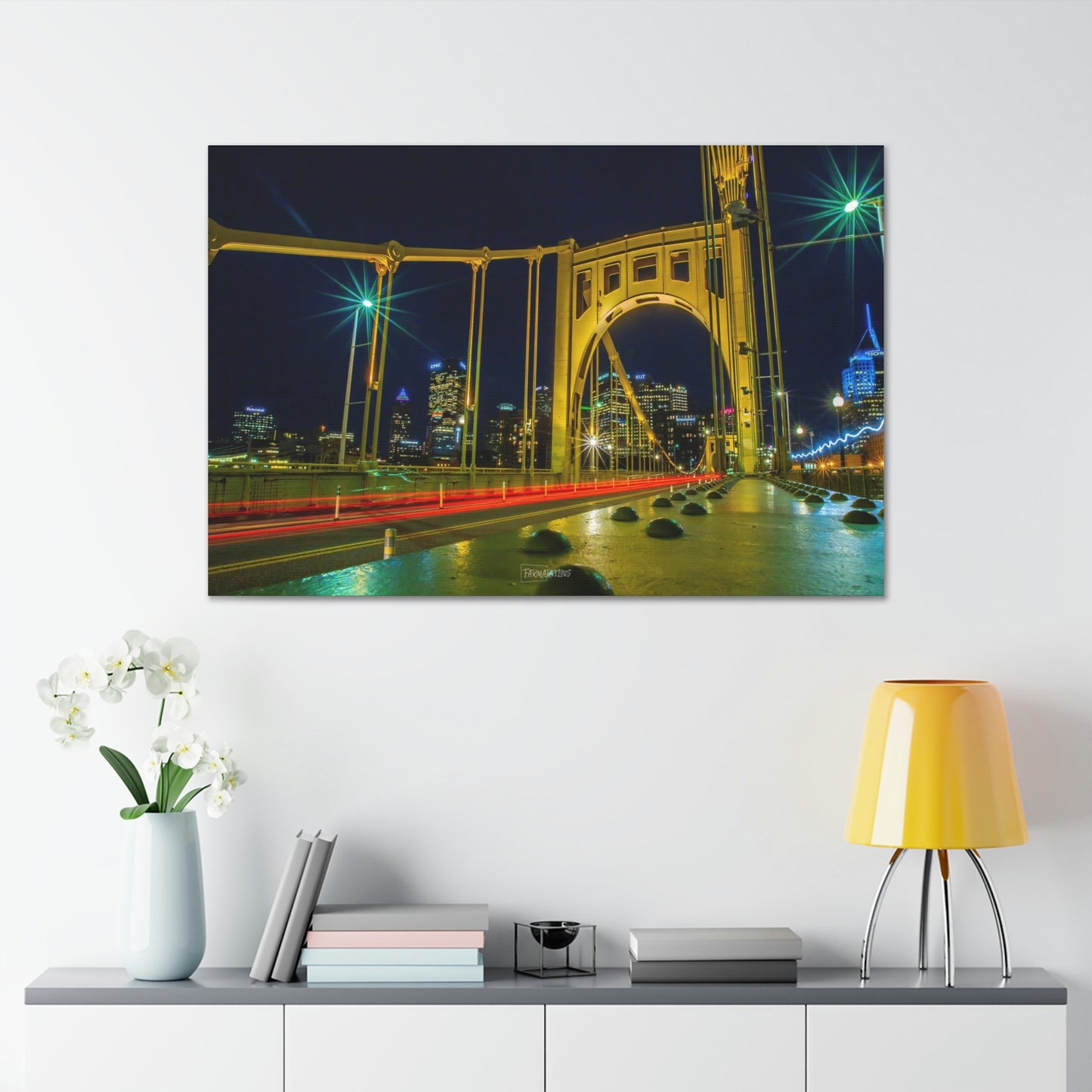 Pittsburgh - Clemente Bridge Long Exposure Classic Canvas