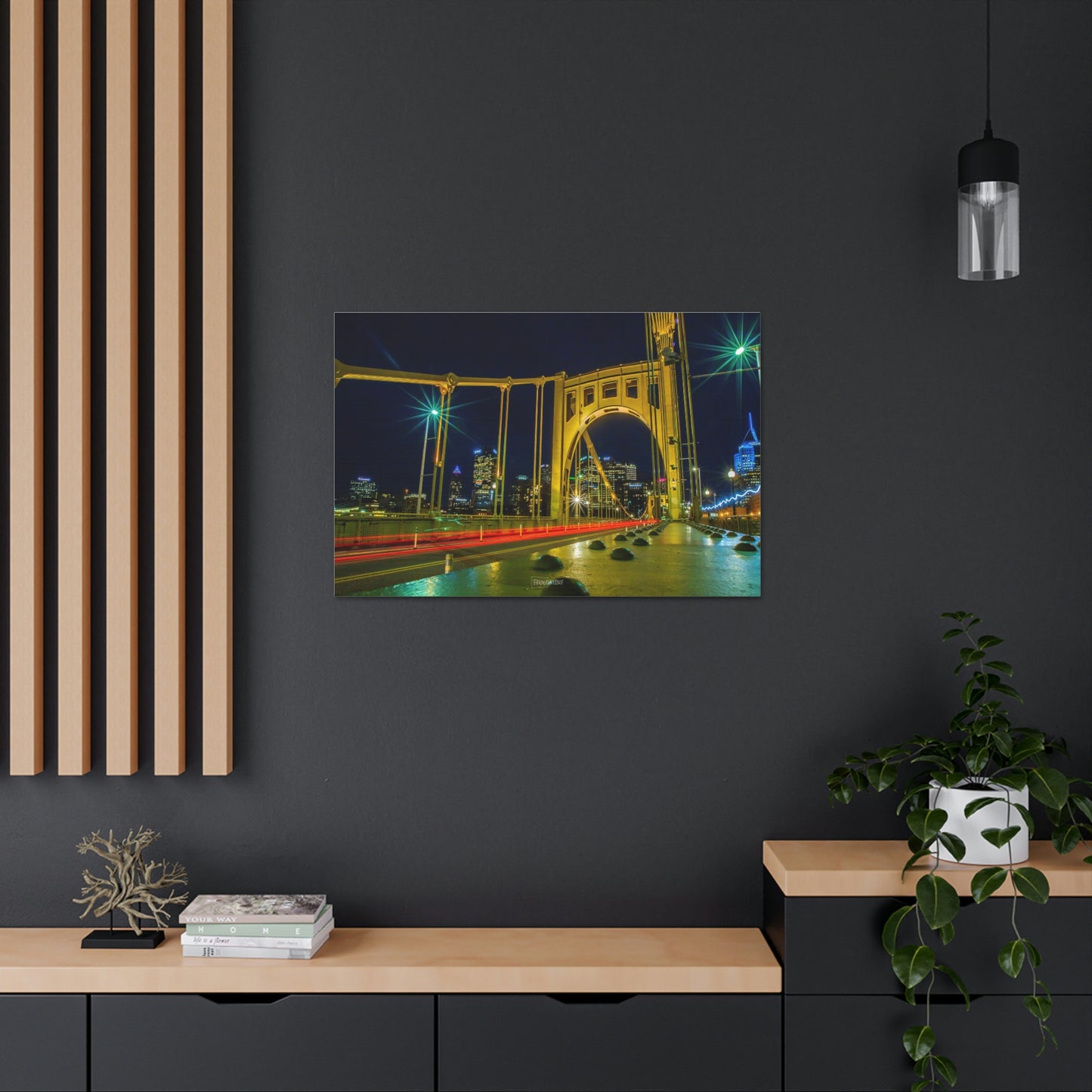 Pittsburgh - Clemente Bridge Long Exposure Classic Canvas