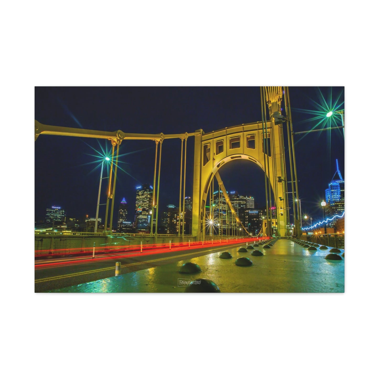 Pittsburgh - Clemente Bridge Long Exposure Classic Canvas