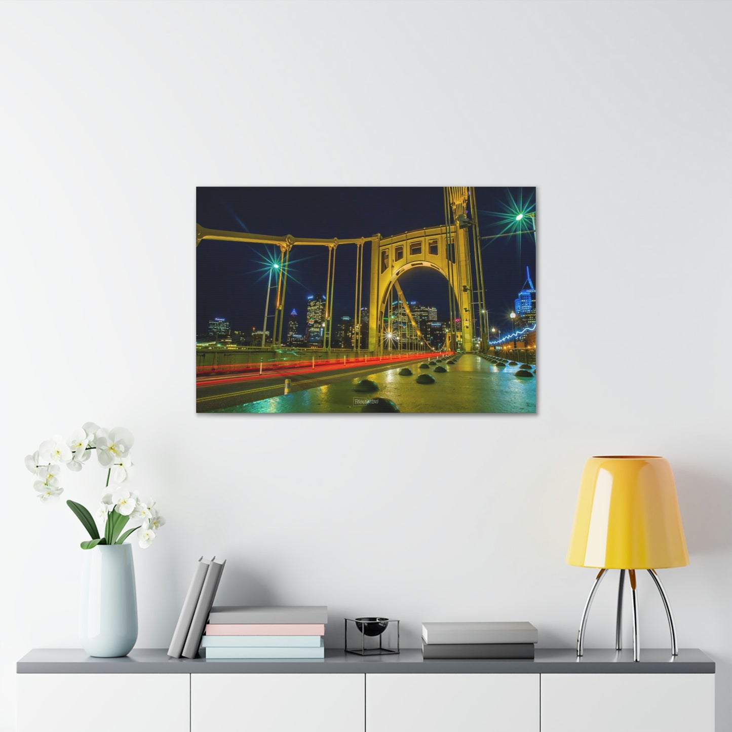 Pittsburgh - Clemente Bridge Long Exposure Classic Canvas